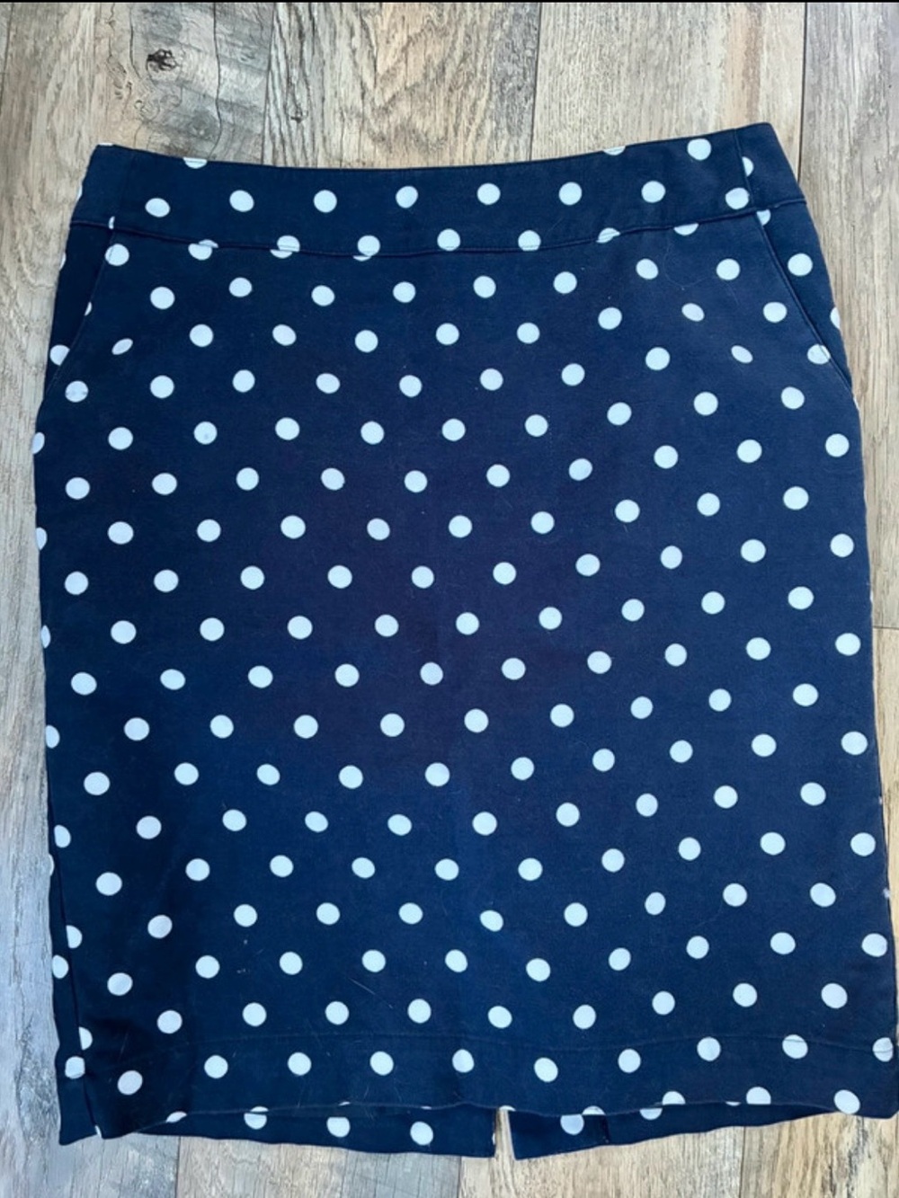 Merona Navy Pencil Skirt with White Polka Dots